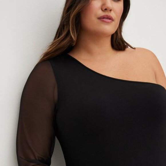 Torrid Black One-Shoulder Top 2X - Picture 3 of 8